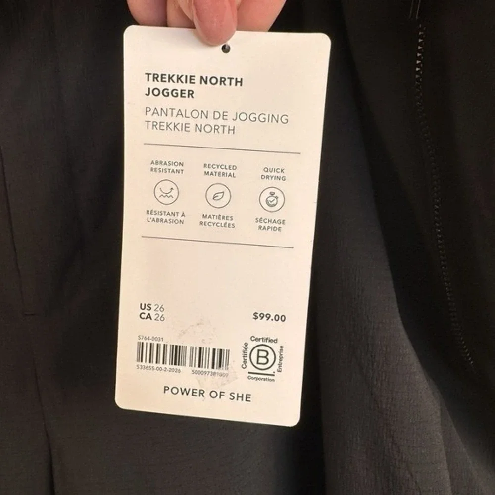 Athleta Trekkie North Jogger Black Plus Size 26 NWT Hiking Pants Gorpcore